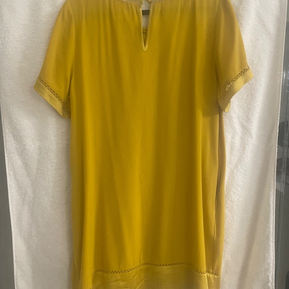Anthropologie Maeve Verdet Gold Yellow Boho Flowy Swing Shift Dress w/Pockets - Picture 3 of 5